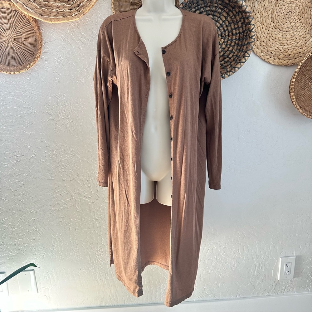 Madewell Duster-Length Cardigan in Soft Brown. Size Large